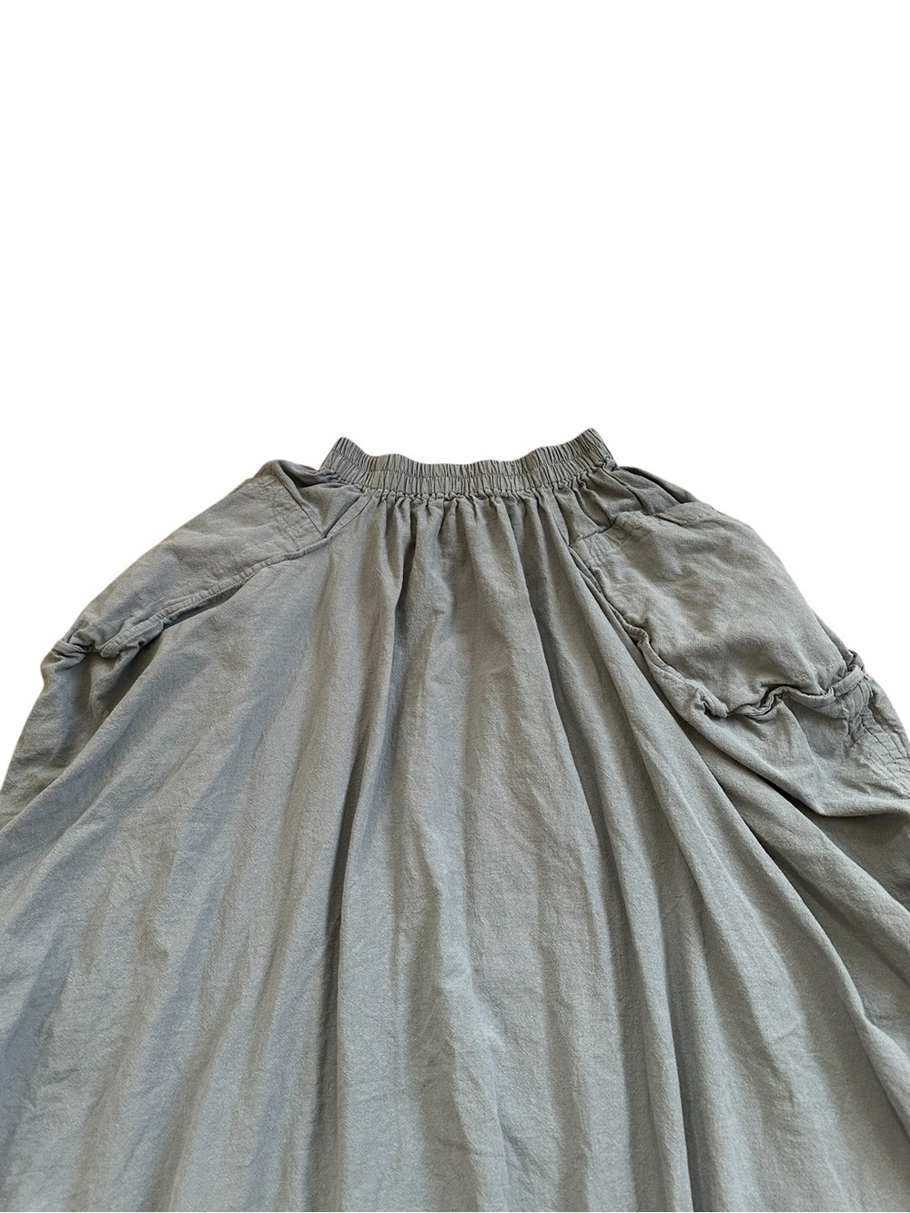 Thaluta Pull On Ruched Maxi Skirt Cotton Bohemian Artsy Lagenlook Sustainable - Picture 3 of 8
